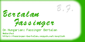 bertalan fassinger business card
